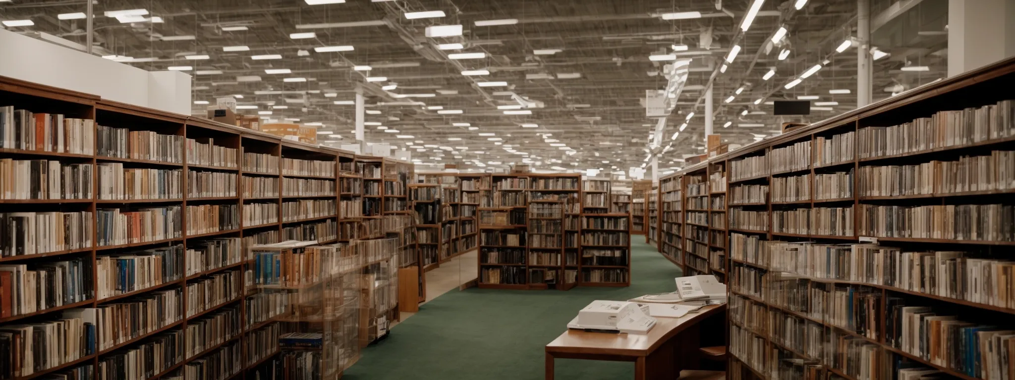 a neatly organized library with clearly labeled sections for different media types.