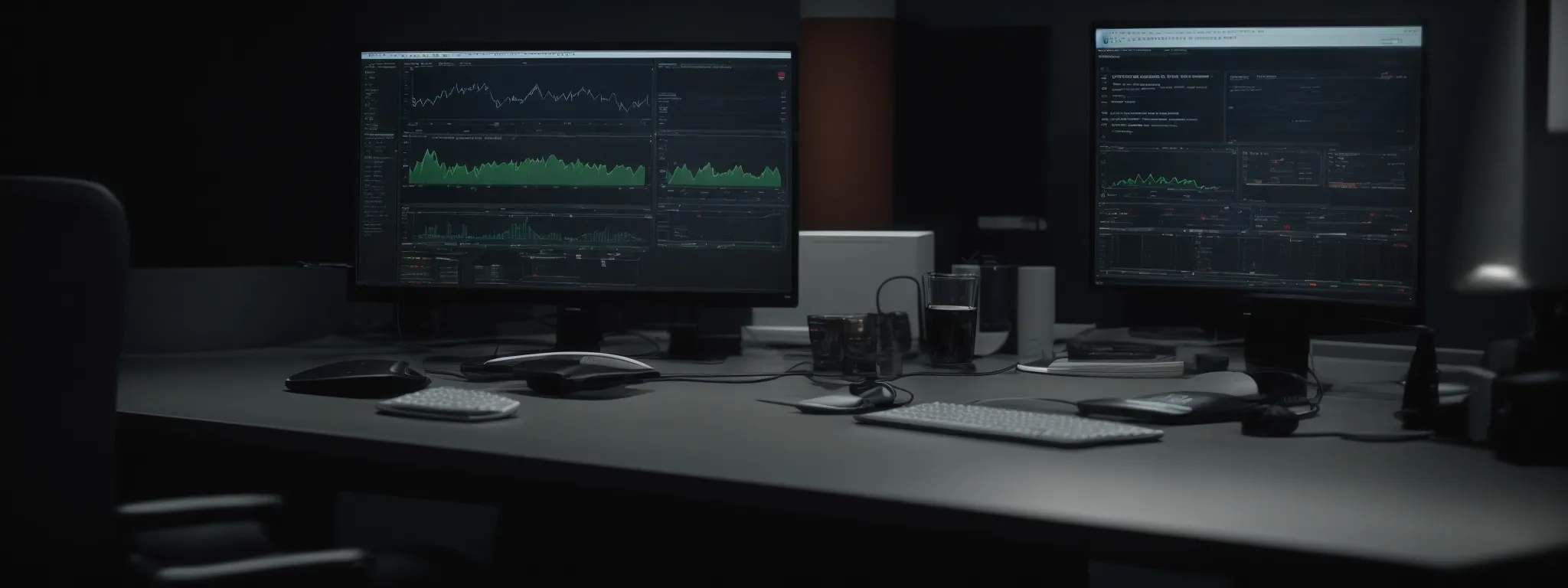 a professional at a computer reviewing analytics on a screen, illustrating the analysis of digital reputation management.