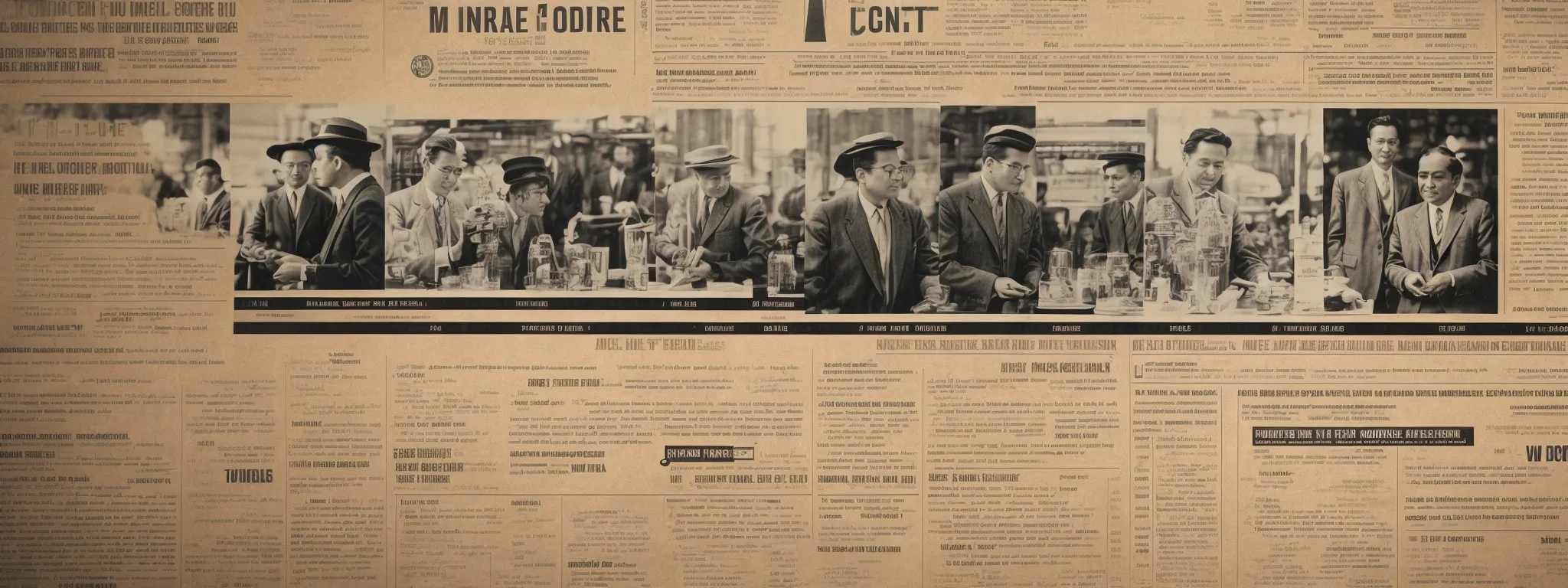a timeline graphic depicting marketing milestones, from vintage newspaper advertisements to modern digital marketing campaigns.