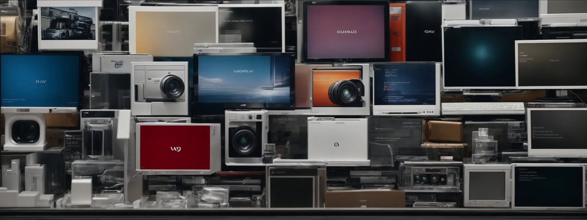 a computer screen displays ebay's webpage with an array of diverse products.