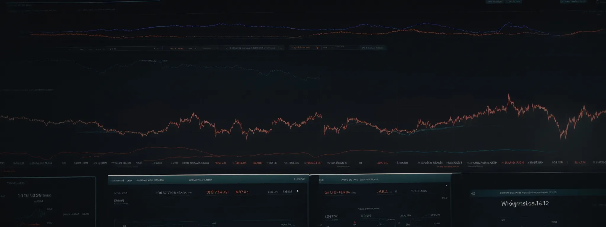 a computer screen displaying line graphs and analytics dashboards related to website performance.