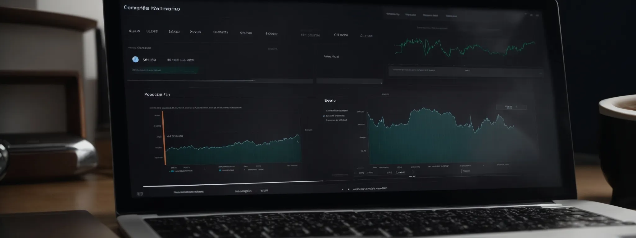 a computer screen displaying a website's analytics dashboard with a focus on seo performance metrics.