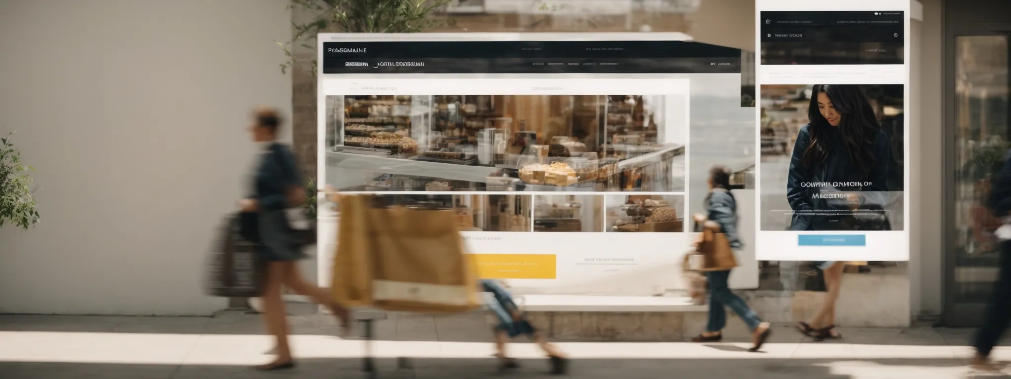 a shopper smoothly gliding through a streamlined online checkout page.