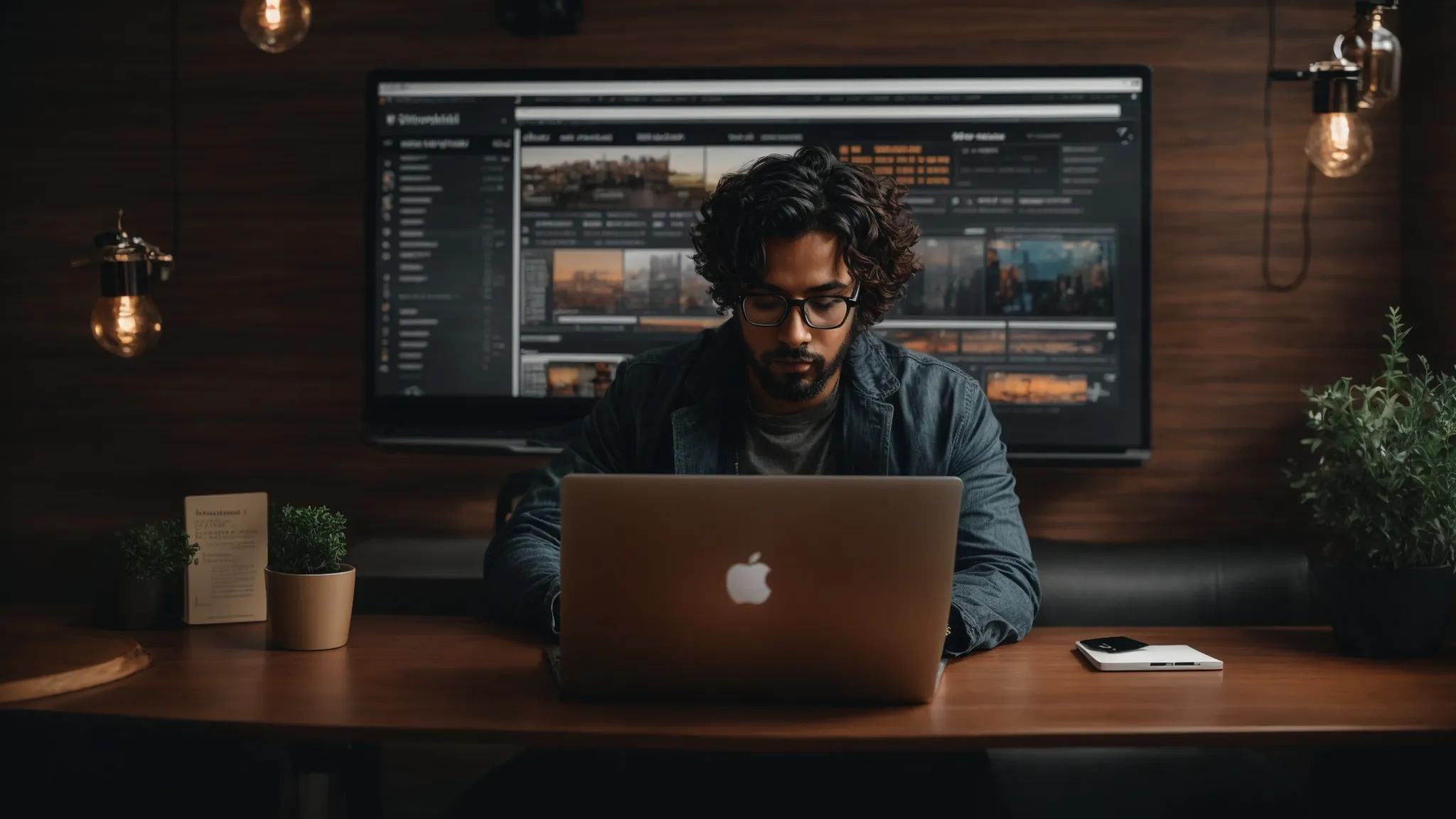 a focused individual swiftly navigating a wordpress dashboard on a laptop.