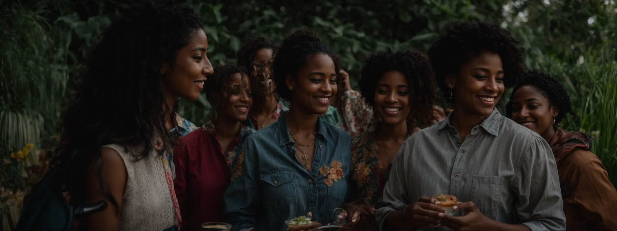 a group of diverse people joyfully sharing and displaying their unique creations online.