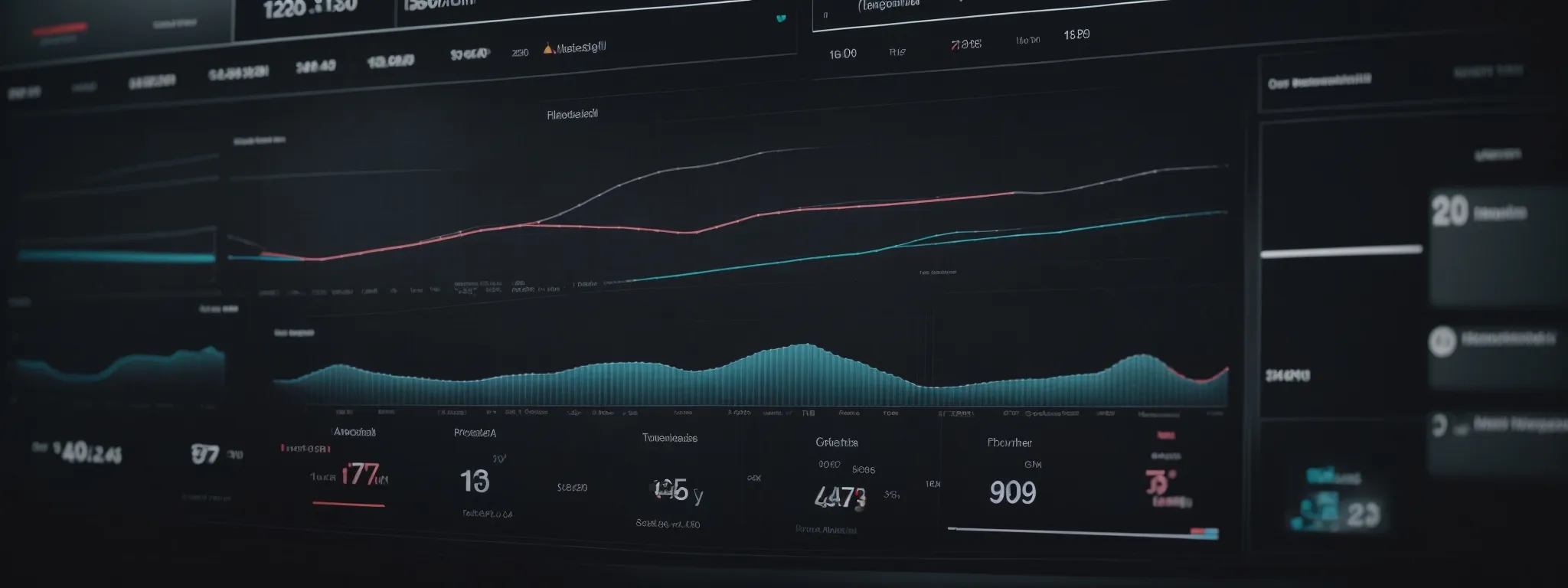 a closeup of a social media analytics dashboard showing trend graphs and user engagement metrics.