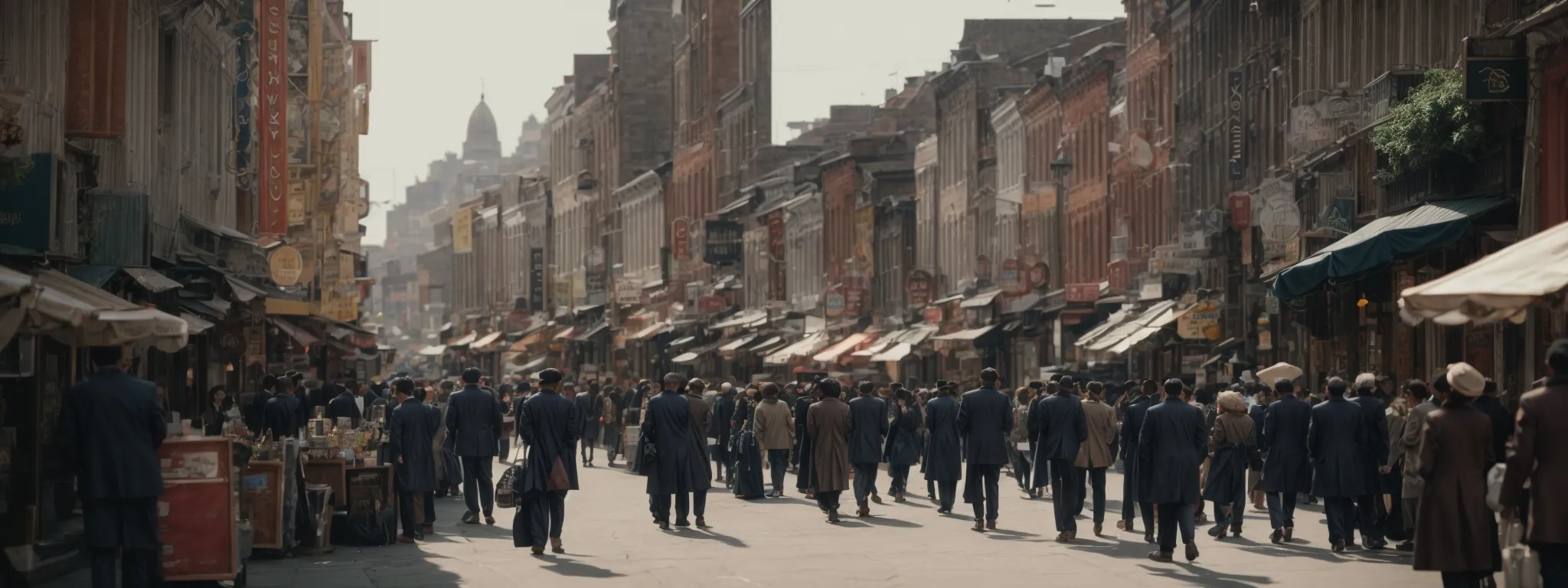 a bustling city street with small businesses standing side by side, representing a thriving local economy.