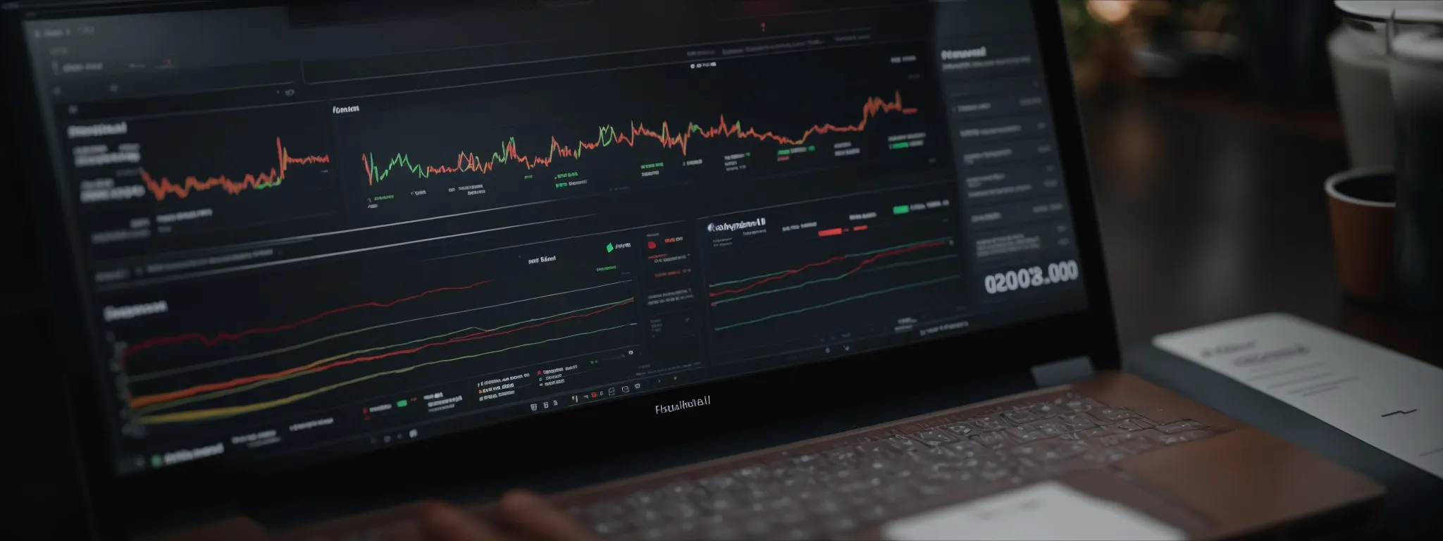 a computer screen displaying a dashboard with various seo analytics and graphs.