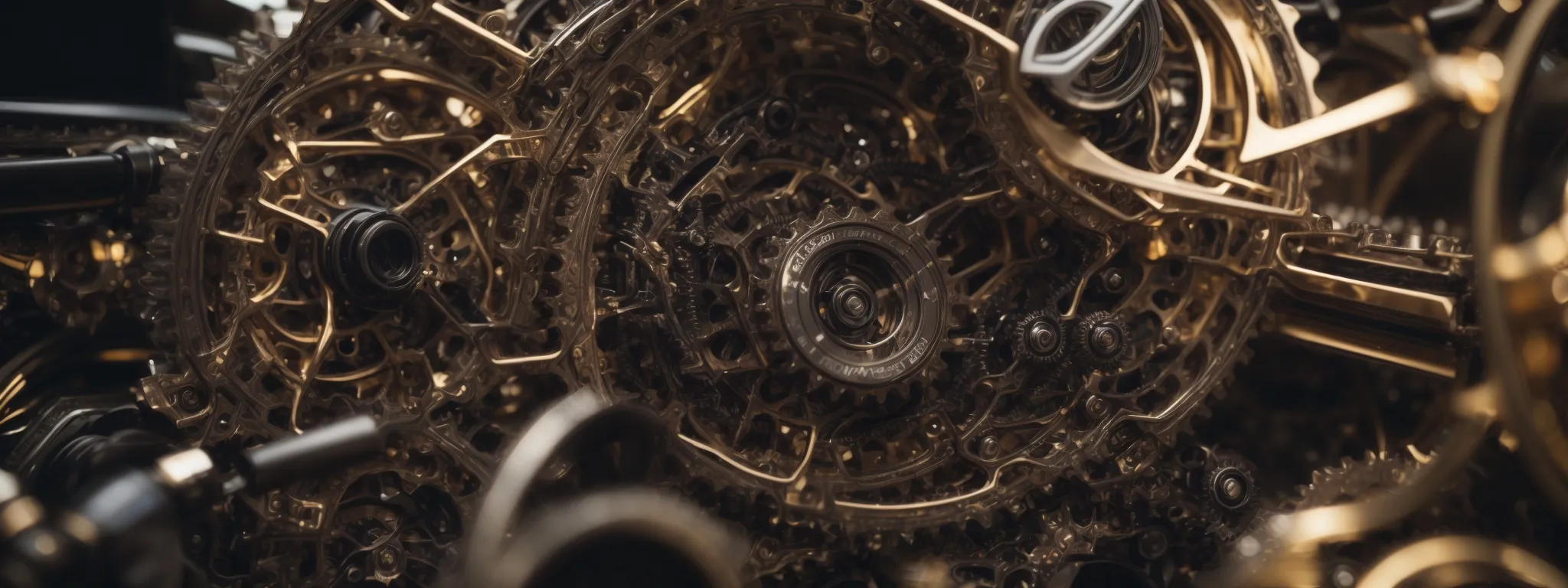 a dynamic landscape of interconnected gears and nodes symbolizing the iterative and strategic nature of modern seo practices.