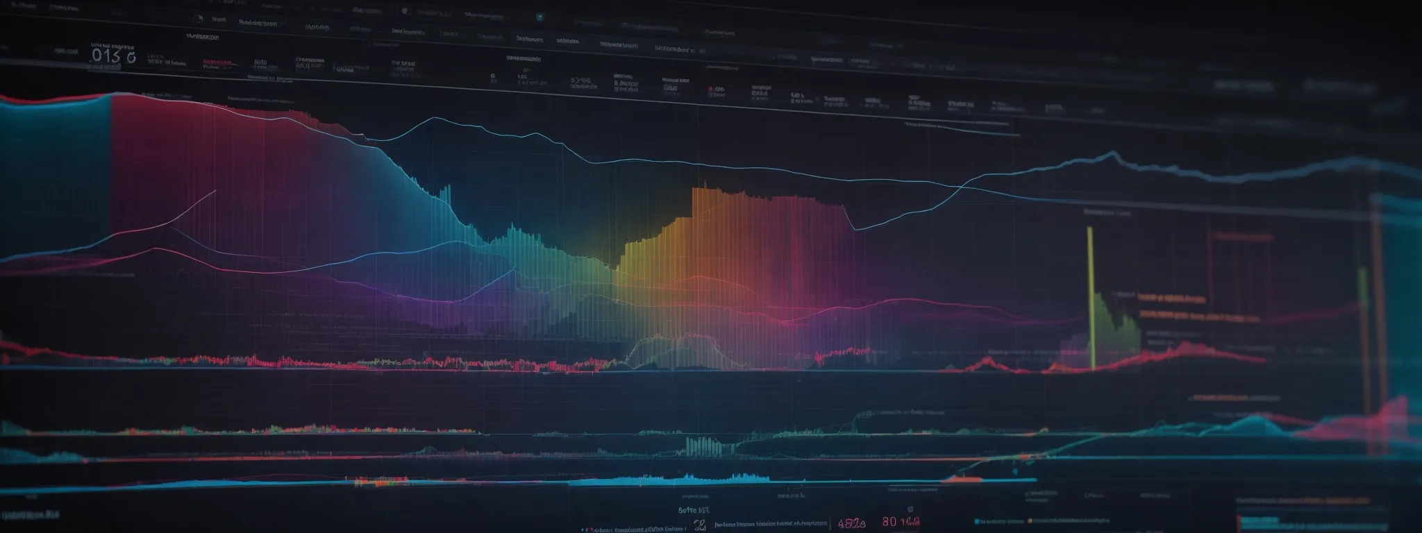 a close-up of an engaging, colorful infographic on a screen, reflecting sophisticated digital marketing analytics.