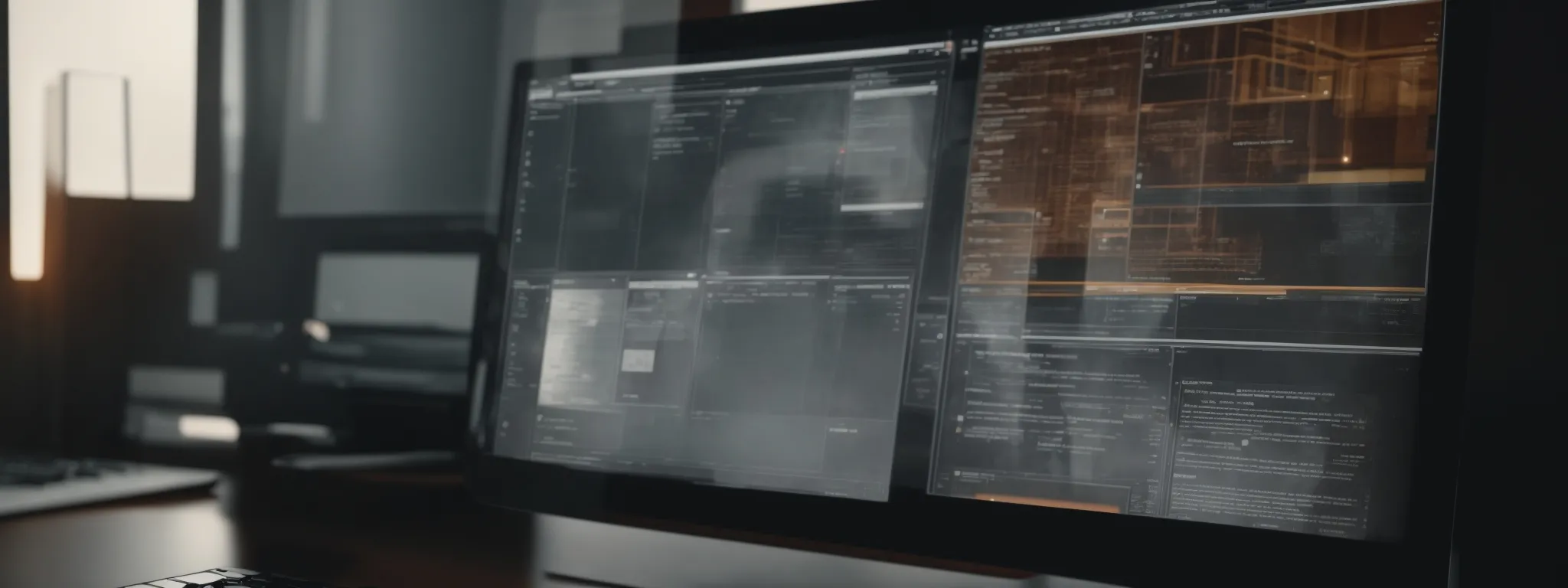 a computer screen displays a clean web page layout with distinct sections and headers, reflecting a well-structured design.