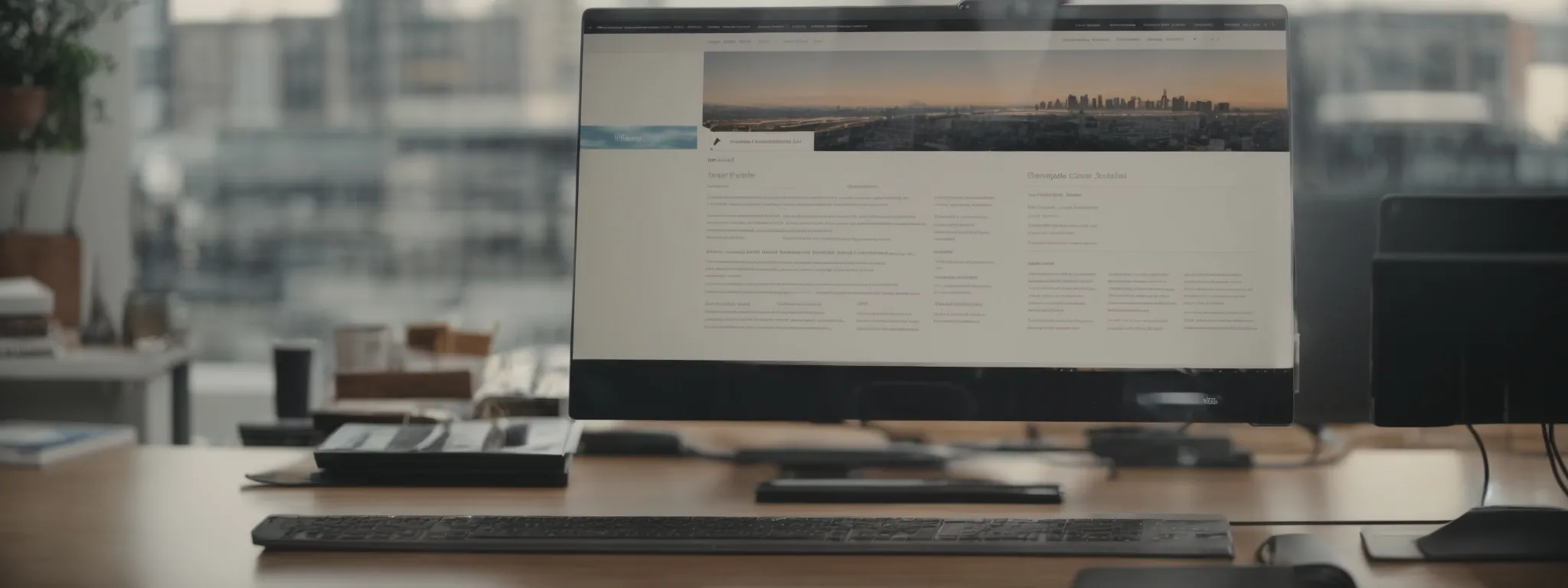 a desktop computer displaying a website with a clear, structured layout, featuring prominent headings and organized content.