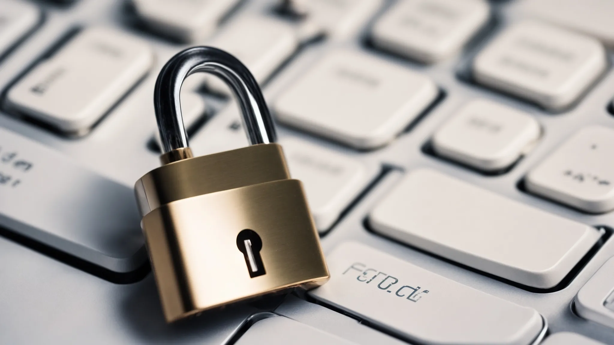 a secure padlock on a computer keyboard to symbolize online security for a business profile.