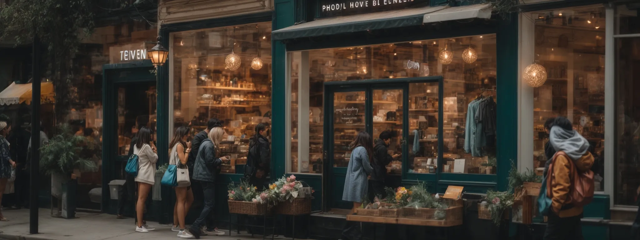 a bustling online storefront with vivid social media notifications signifying active customer engagement.