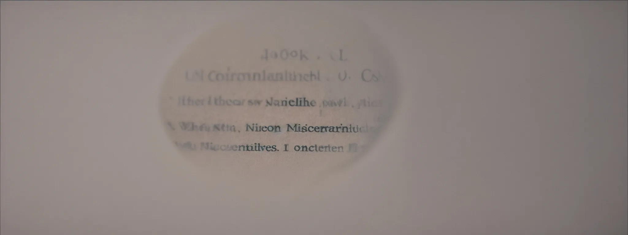 a magnifying glass rests on an open notebook with visible, bold subheadings separating blocks of unhighlighted text.