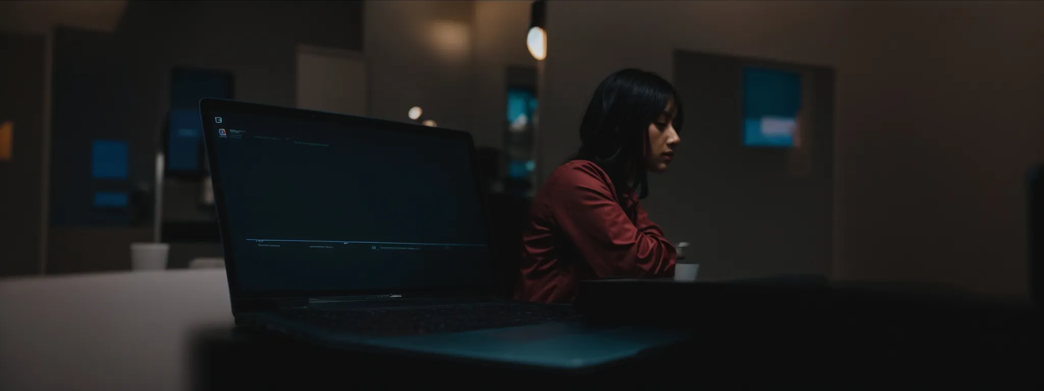 a person pondering over a laptop with a browser open to a domain registration page.
