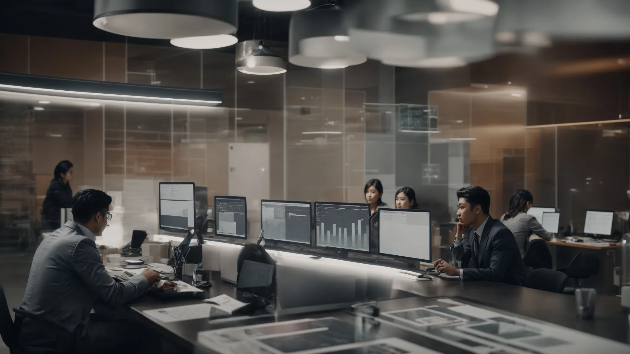 a marketing team analyzes data on a digital dashboard to optimize online campaigns.