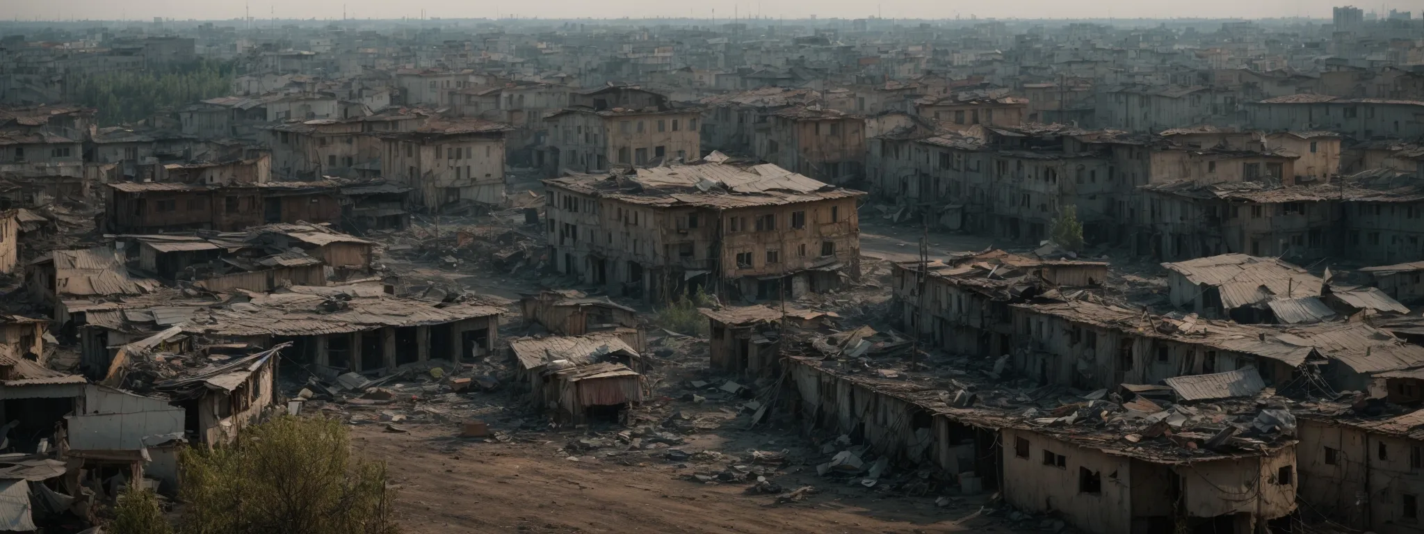 a war-torn yet resilient ukrainian cityscape with an emphasis on its digital infrastructure.