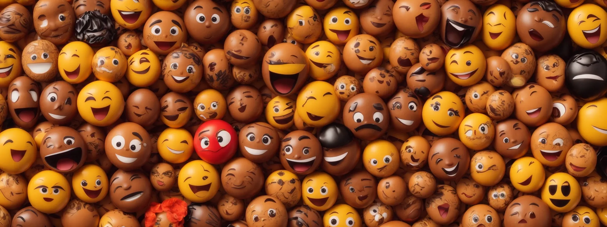 a diverse array of emoji faces with various skin tones displayed on a smartphone screen.