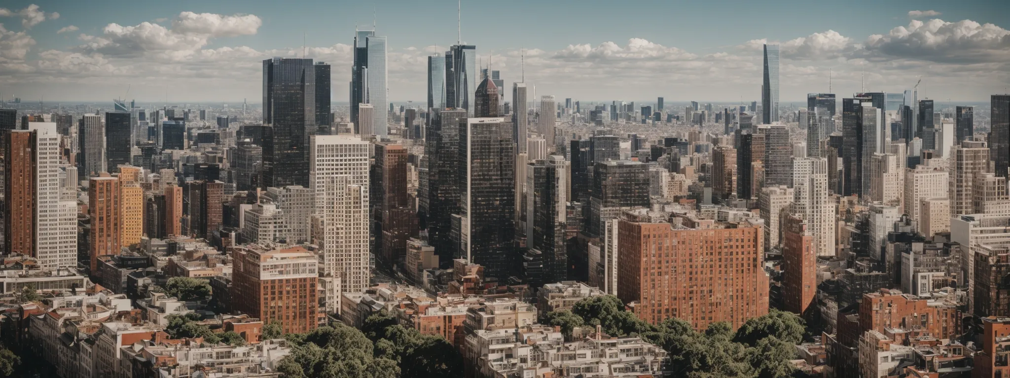 a panoramic skyline view showcasing an evolving cityscape with a mix of historical and modern architectural marvels.