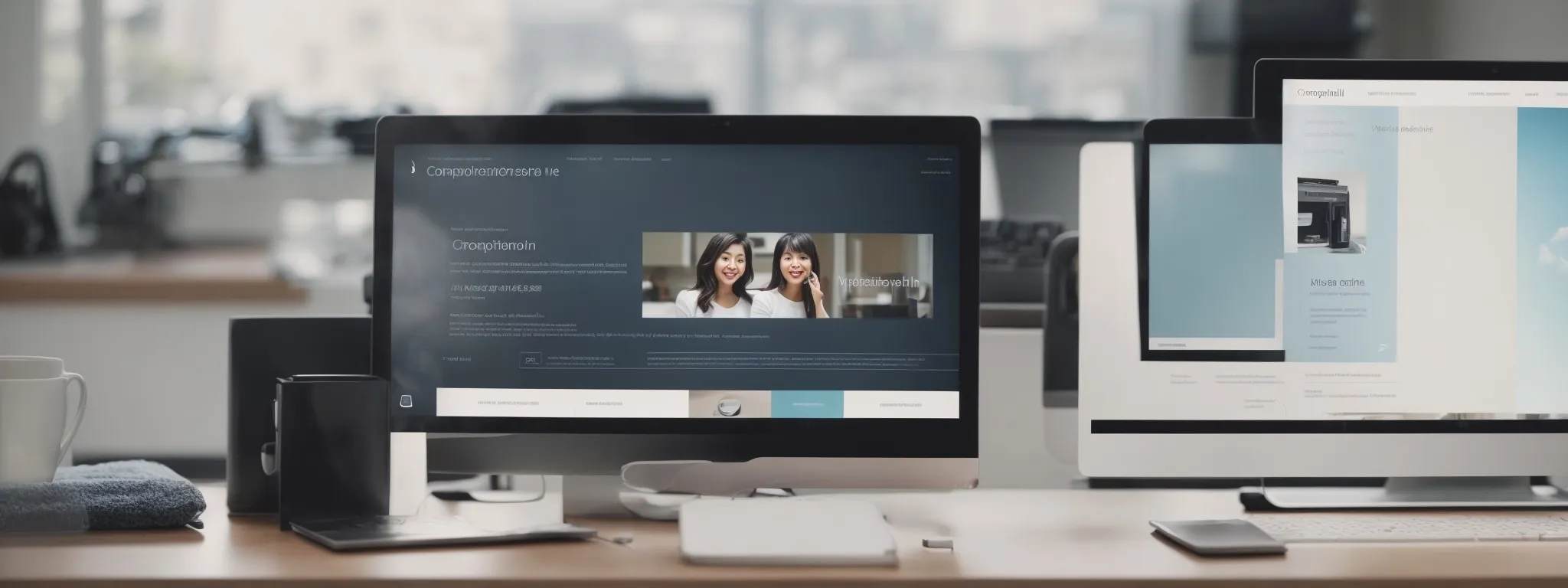 a computer screen displaying a modern, clean orthodontic website interface, highlighting a user-friendly navigation menu.