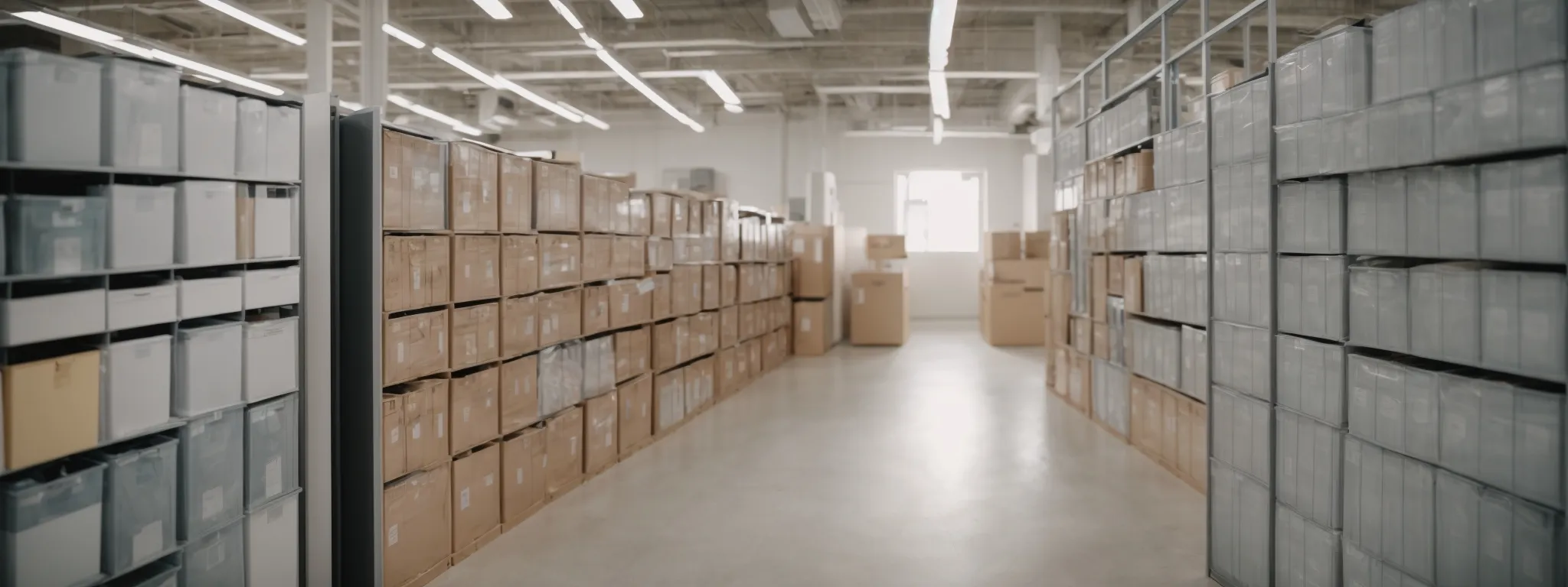 a clean, organized office space with labeled folders and a clear pathway, symbolizing an intuitive and structured navigational flow.