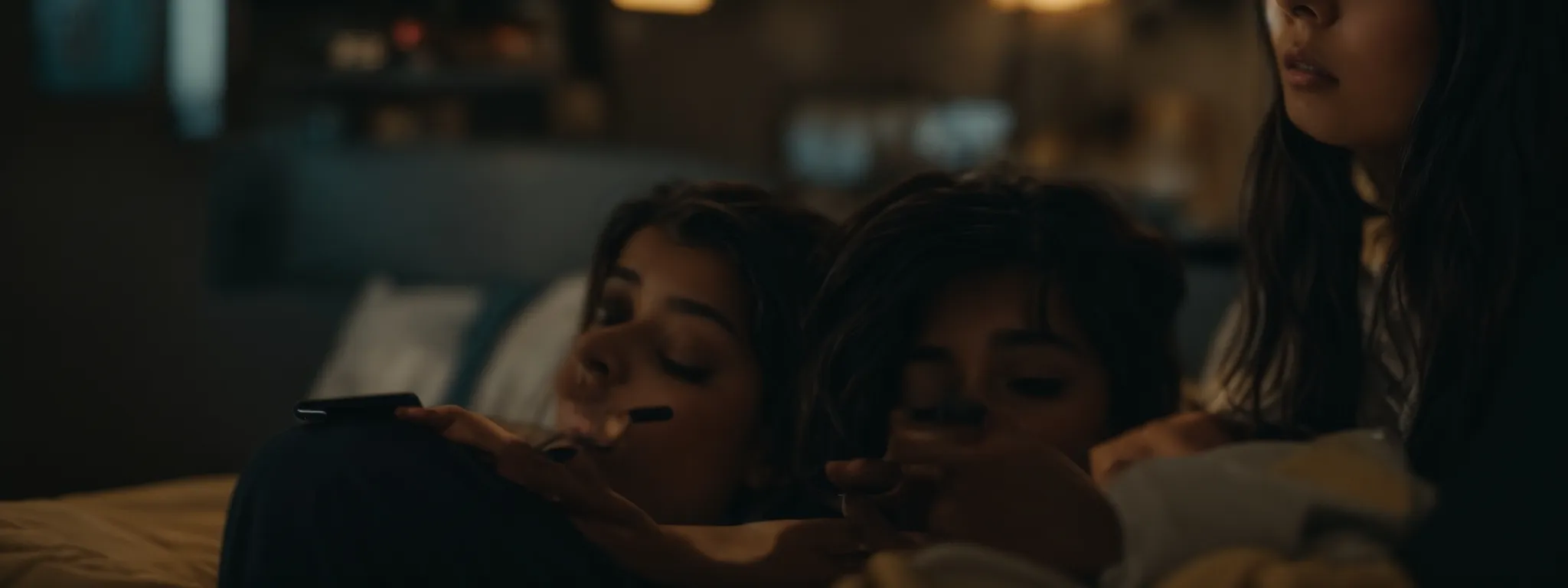 a person enjoys a captivating short video on a smartphone, deeply engaged in the dynamic content.