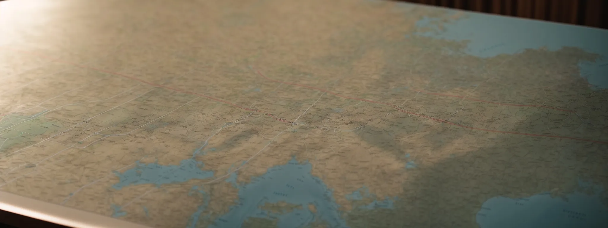 a photo showing a roadmap unfurled across a table with strategic waypoints highlighted under a soft glow of sunlight.