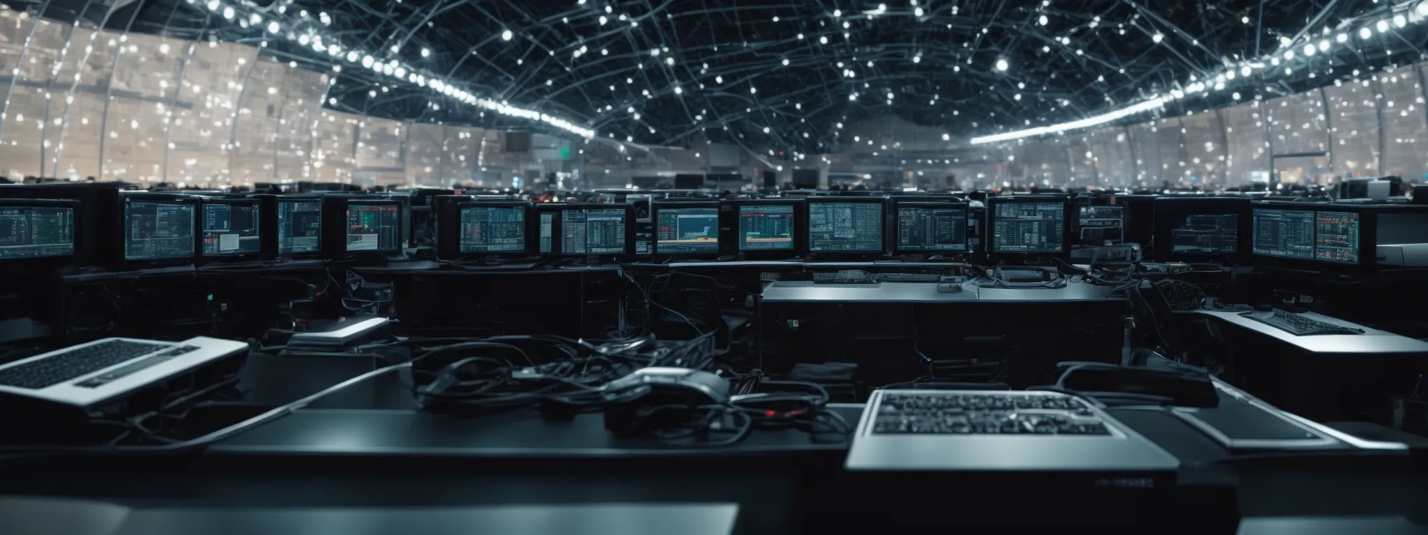 a globe surrounded by interconnected computers symbolizing a worldwide network of digital connections.