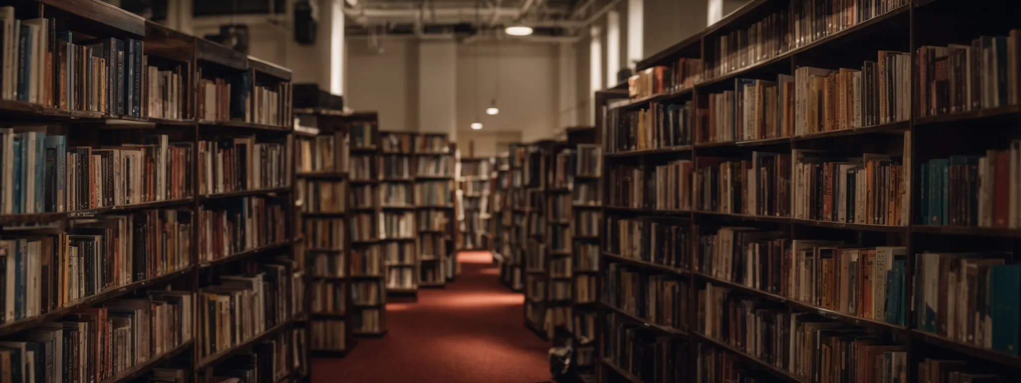 a library with rows of diverse books symbolizing the depth and variety of content beyond mere word counts.
