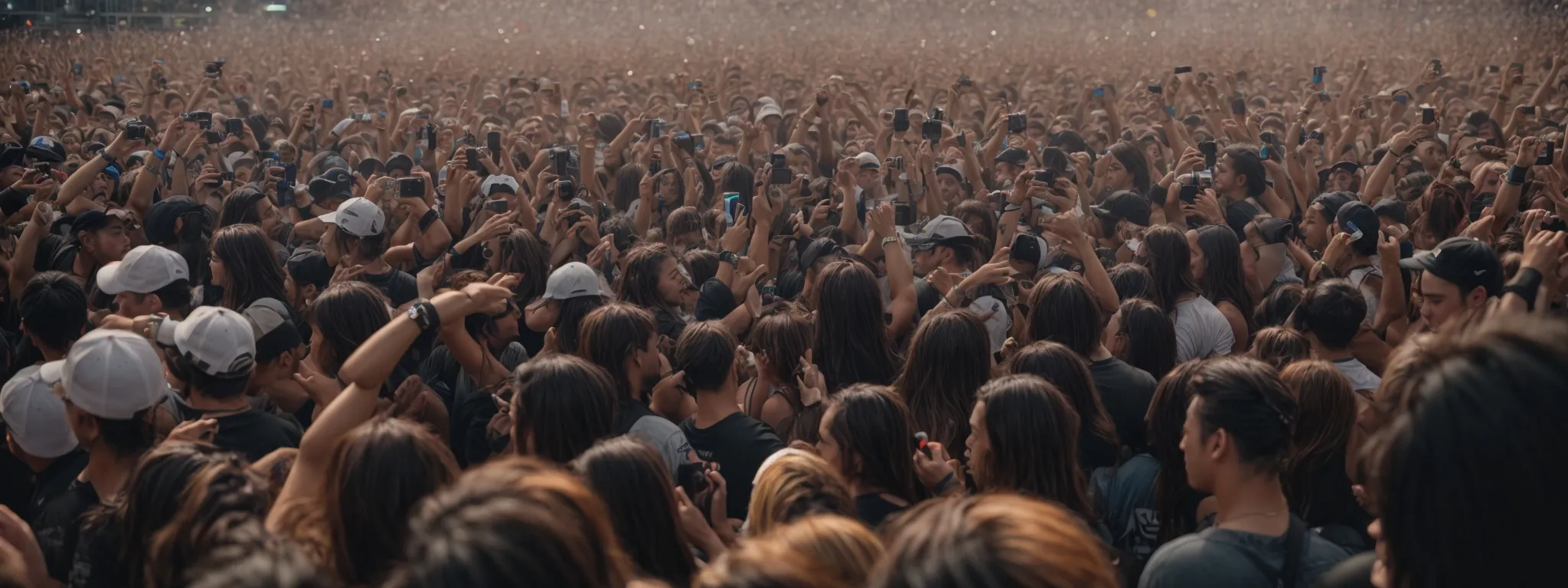 a dynamic crowd of headbanging concertgoers immersed in the thunderous atmosphere of a heavy metal festival.