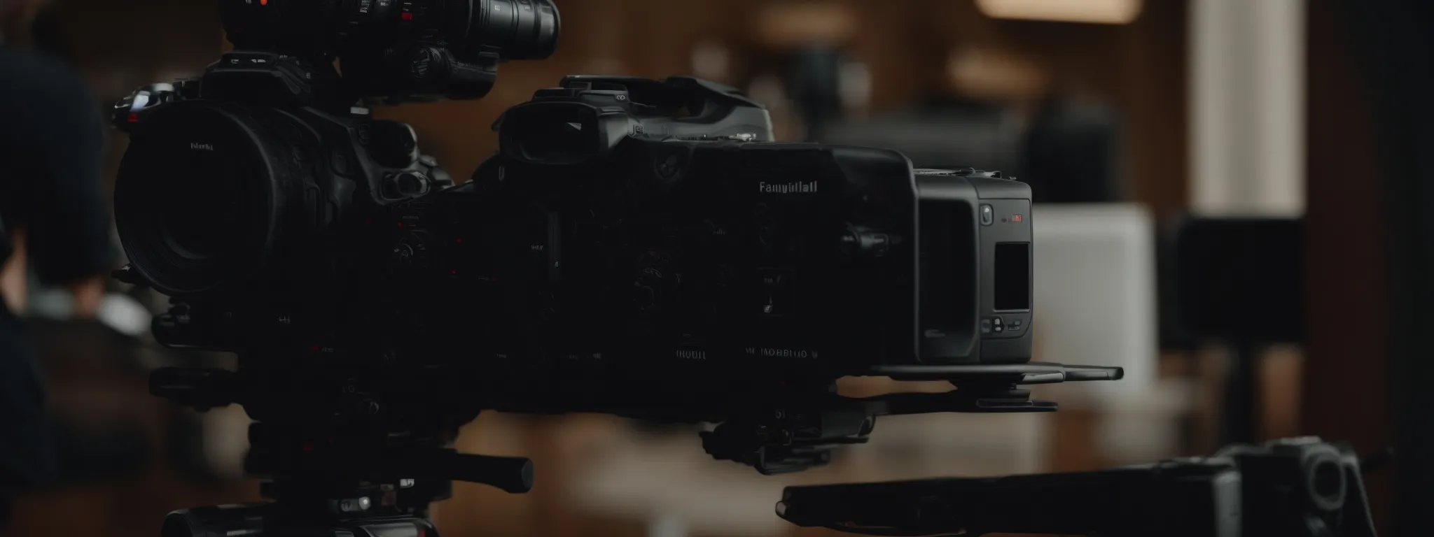 a professional influencer sits before a camera, ready to record engaging branded content.