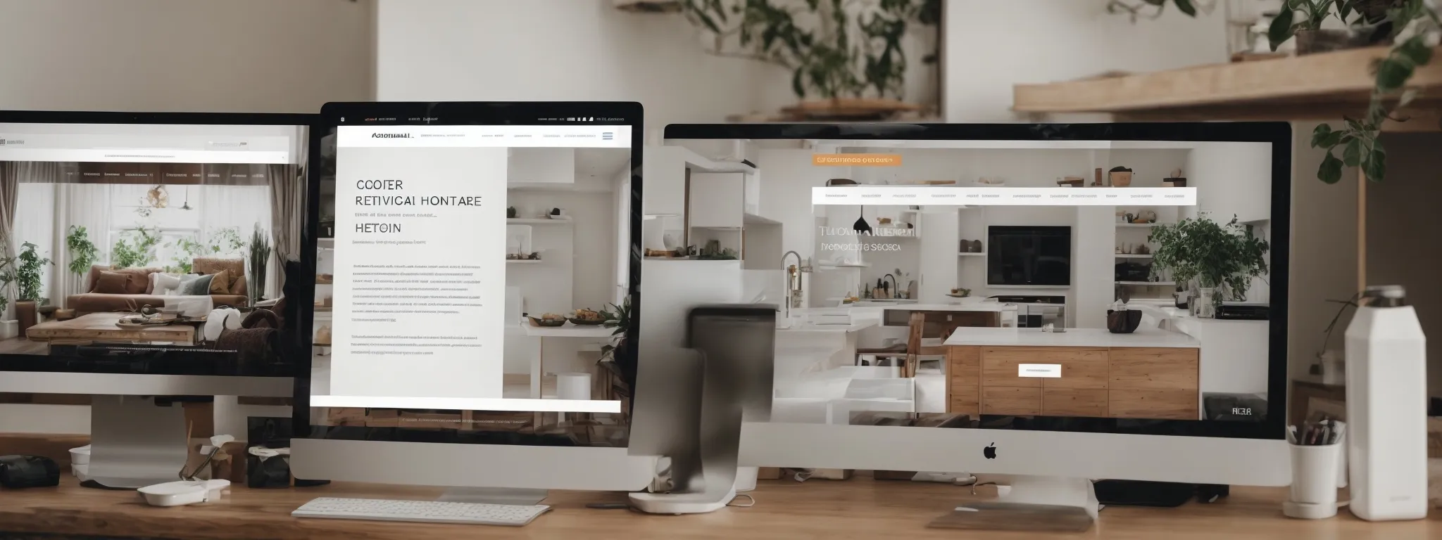 a computer screen displaying a modern, clean home repair website with intuitive navigation and interactive features.
