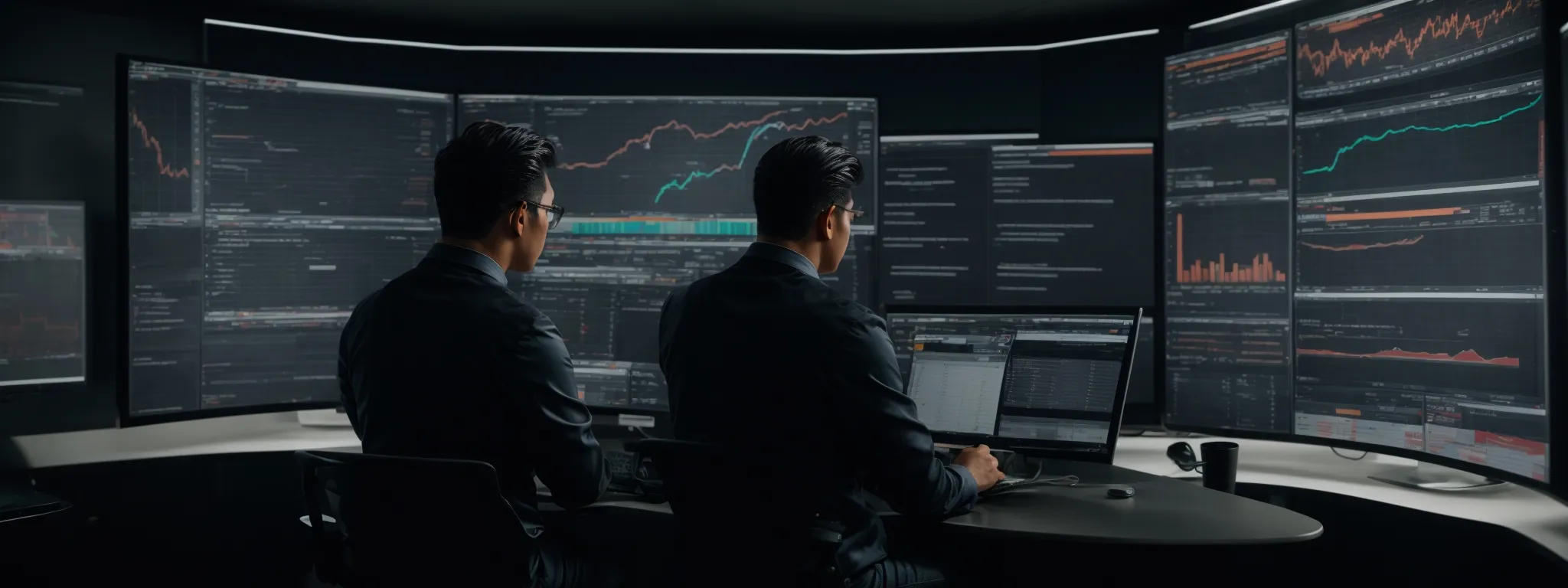 a marketer analyzes data on a computer screen, optimizing a website layout to improve user engagement and conversion rates.