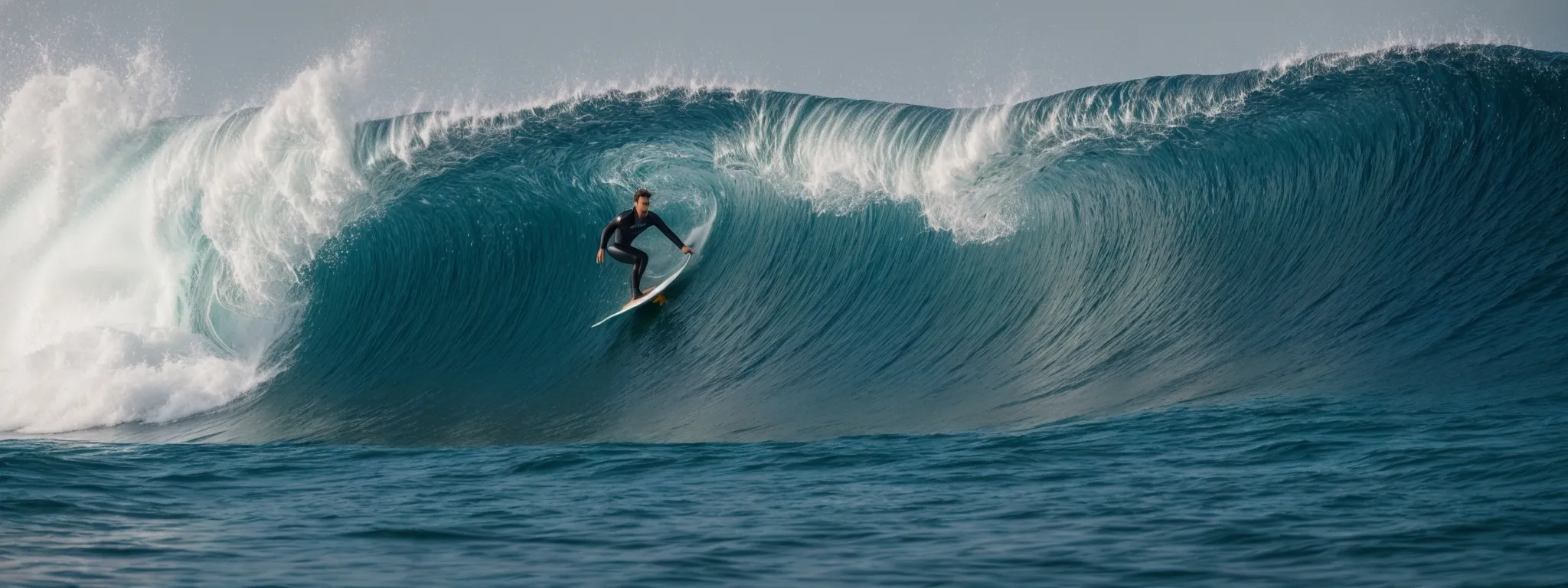 a silhouette of a nimble surfer expertly riding a dynamic, ever-changing wave.