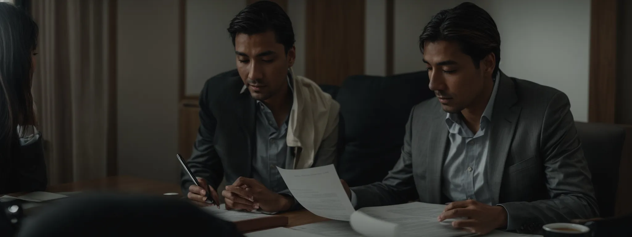 two professionals discuss over a document, symbolizing a financial planning meeting for seo partnership strategies.