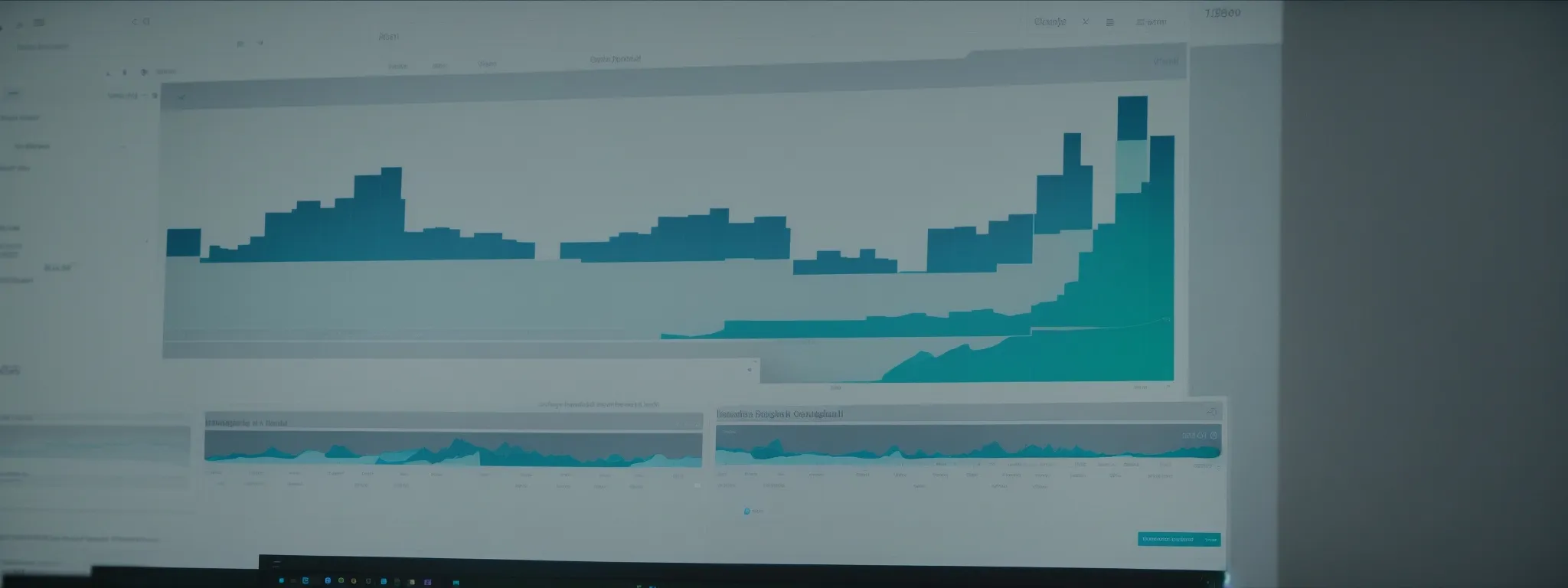 a computer screen displaying a webpage with a graph, highlighting a significant increase in website traffic.