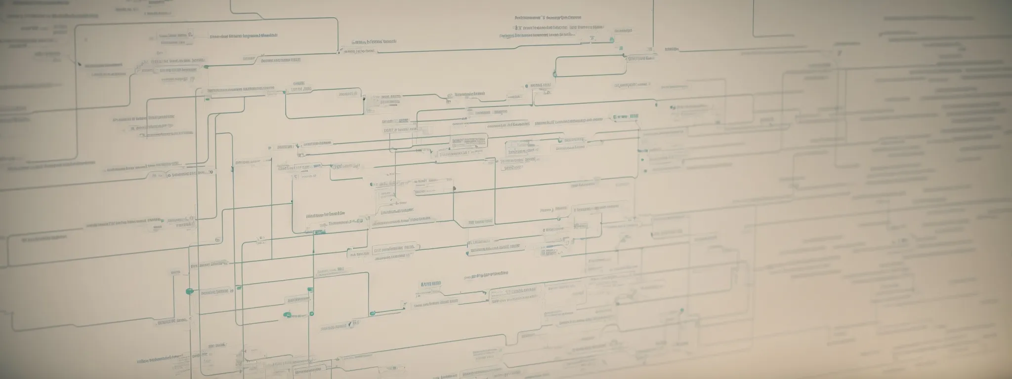 a computer screen displaying a flowchart of a website's structure with external connection lines representing javascript-induced links.