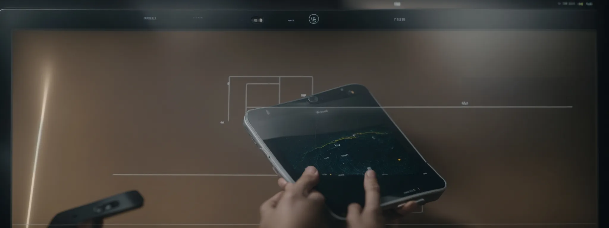 a person interacts with an aesthetically designed, easy-to-use interface on a large touchscreen.