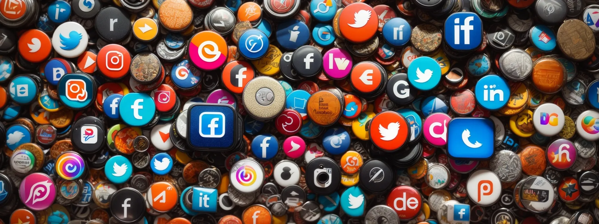 a smartphone displaying a vibrant array of social media app icons, poised amidst marketing paraphernalia.