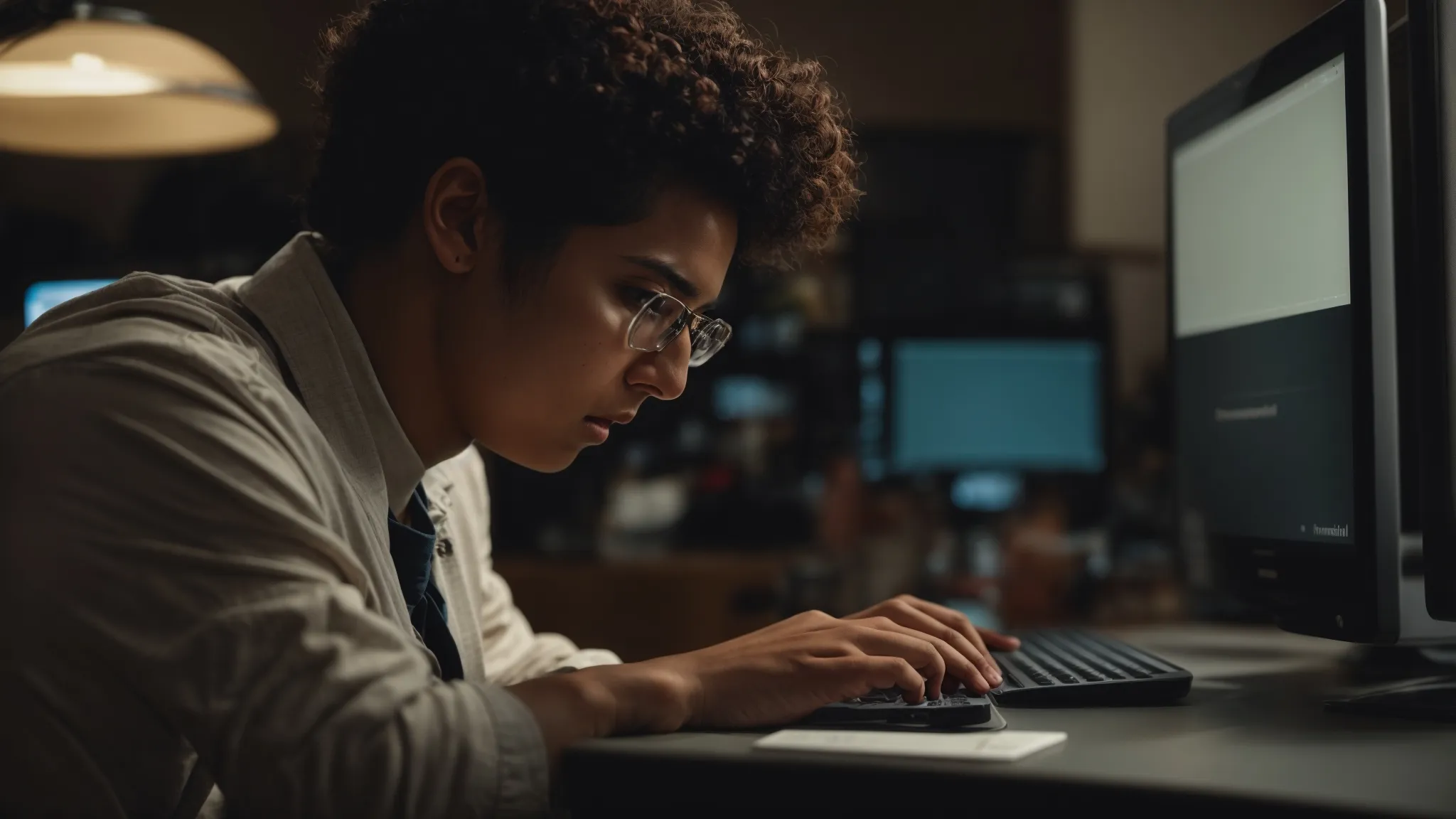 a frustrated individual staring at a computer screen, repeatedly clicking the mouse in an endless cycle of webpage refreshes.