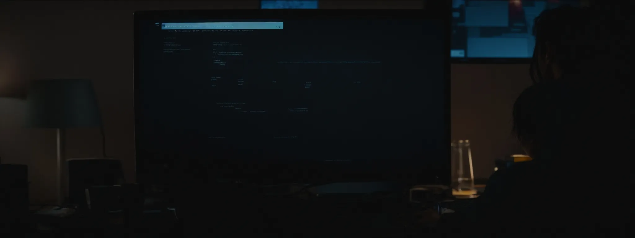 a person sitting at a computer implementing structured data code on a website.