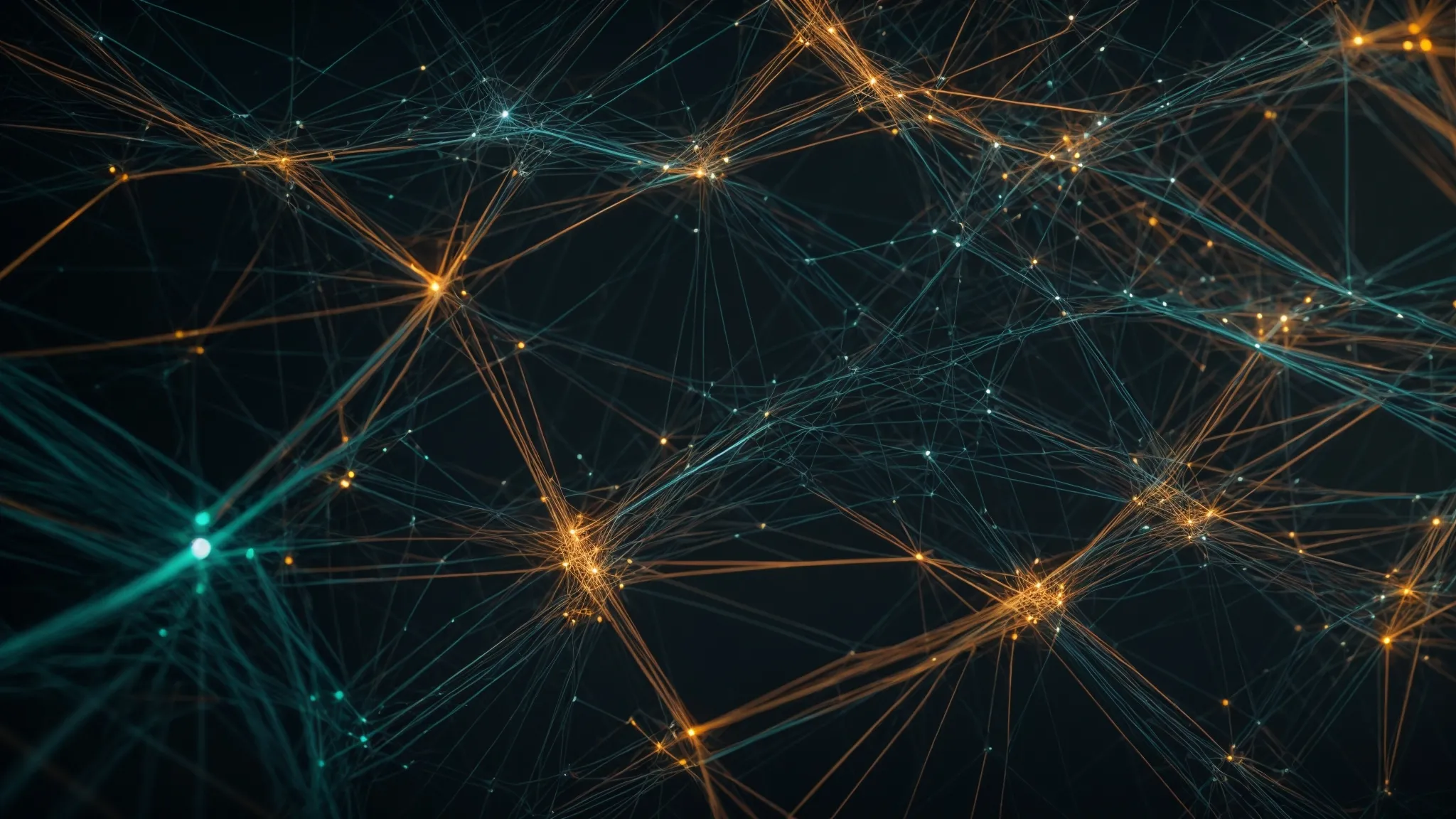 a computer screen displaying an intricate network of interconnected nodes and lines symbolizing a digital strategy concept.