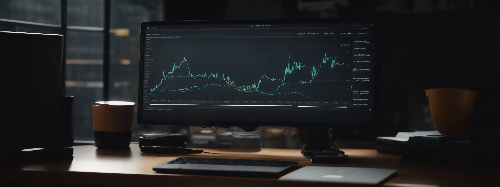 a computer screen showing a graph with upward trends, symbolizing the analysis and improvement of edge seo performance.
