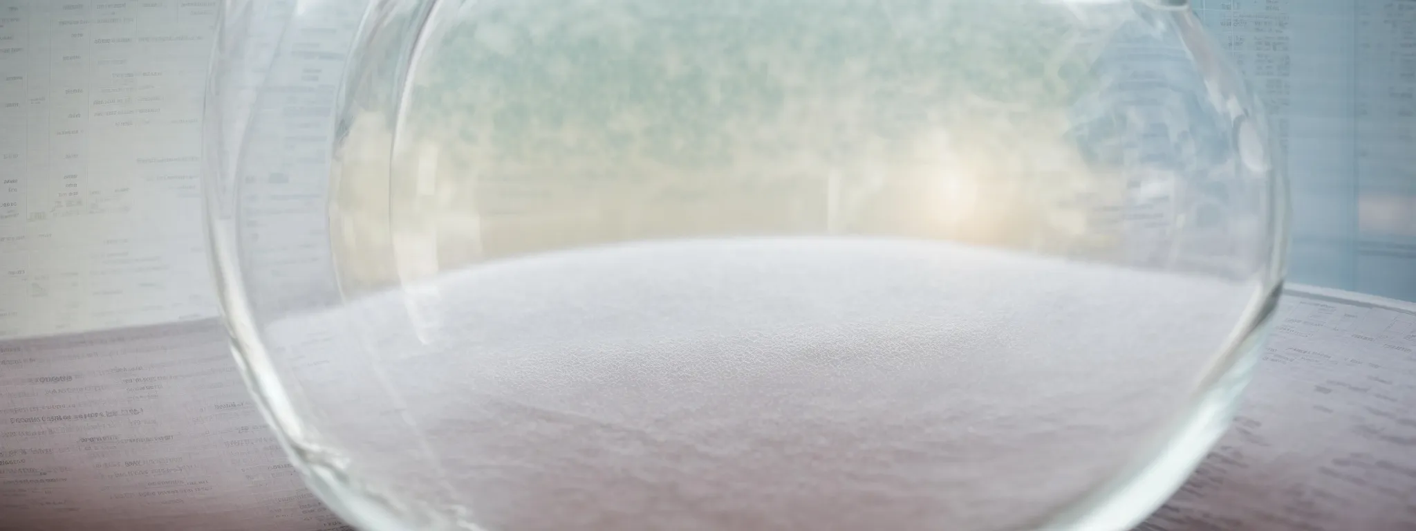 a crystal ball surrounded by marketing reports and analytical charts signifies the evolving precision in seo forecasting.