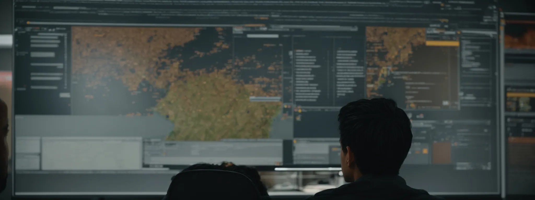 a web designer attentively scrutinizes a computer screen displaying a website with animated features, contemplating optimization strategies.