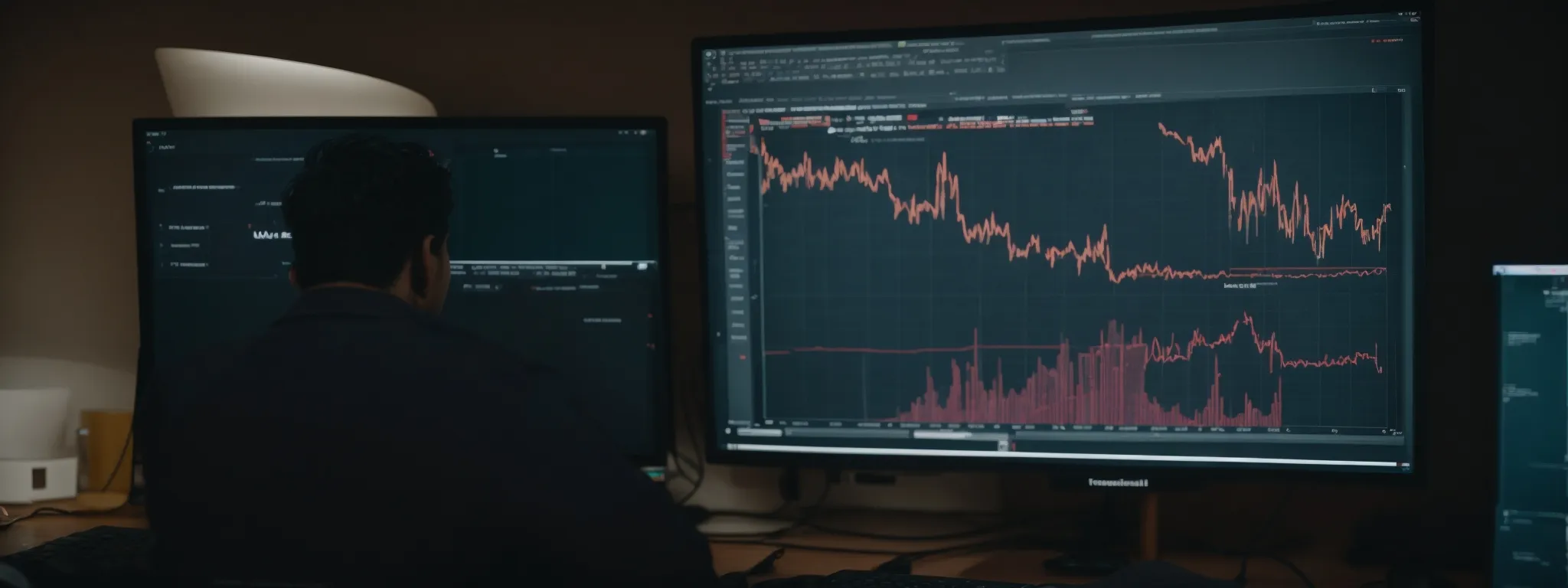 a person reviewing charts and graphs on a computer screen, reflecting the analysis of google ads performance.