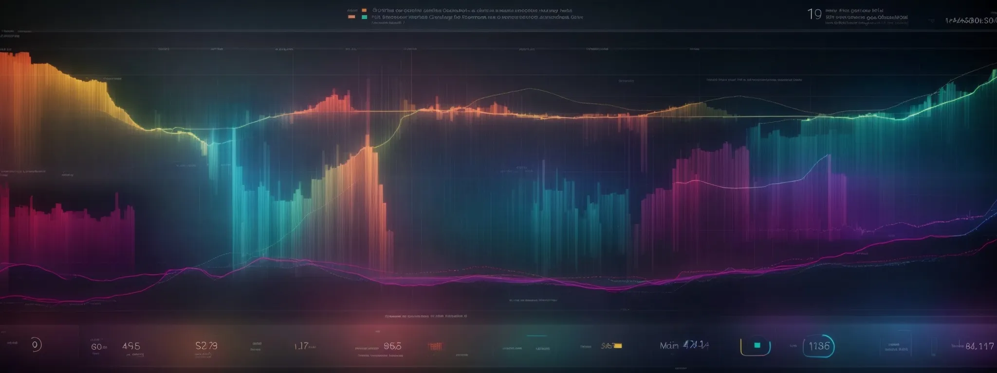 a computer screen displaying vibrant graphs and analytics data overlaying a webpage under optimization.