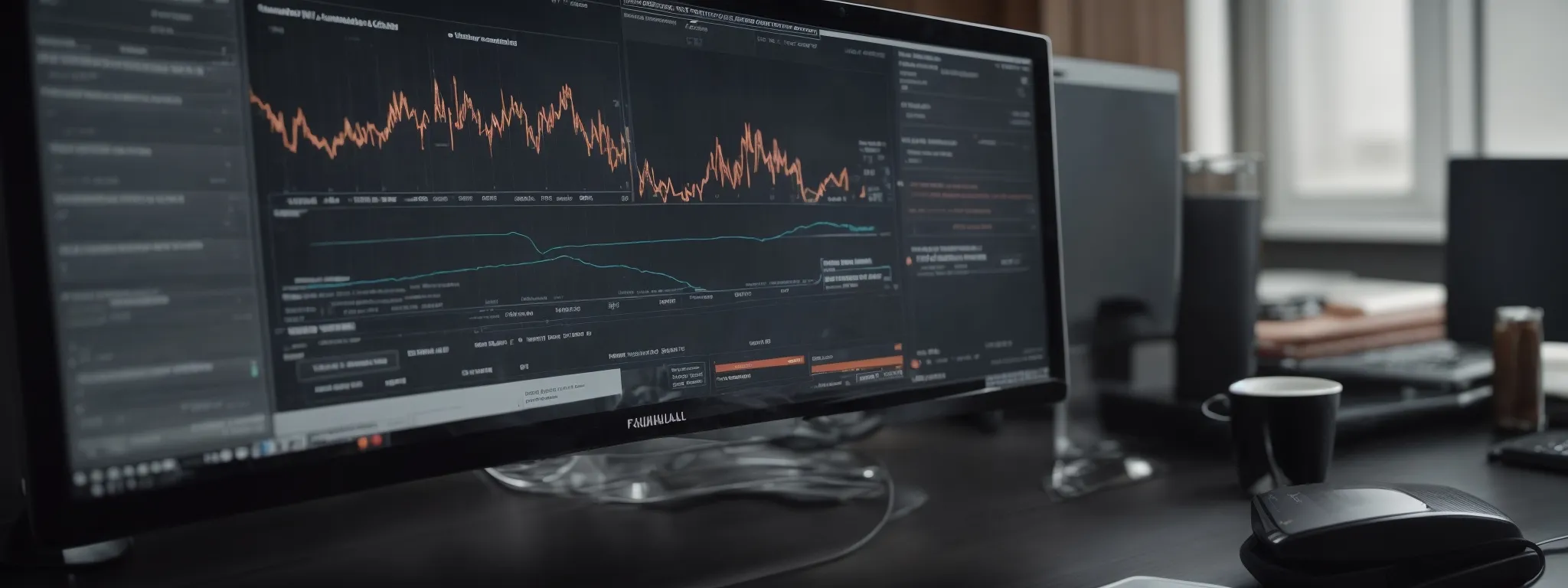 a computer screen displaying a graph of website traffic growth amidst marketing analytics tools.