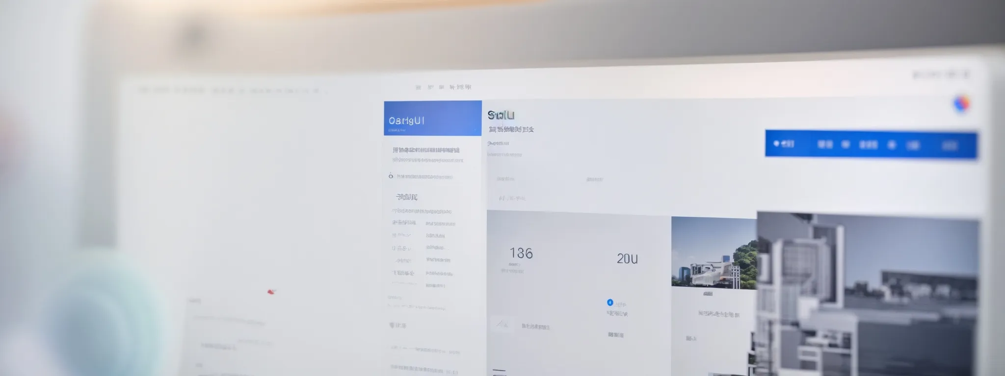 a computer screen displaying the baidu search engine homepage with visible search results.